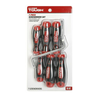 Heavy-Duty 7-Piece Full Size Steel Philip and Slotted Screwdriver Set W/ Handle